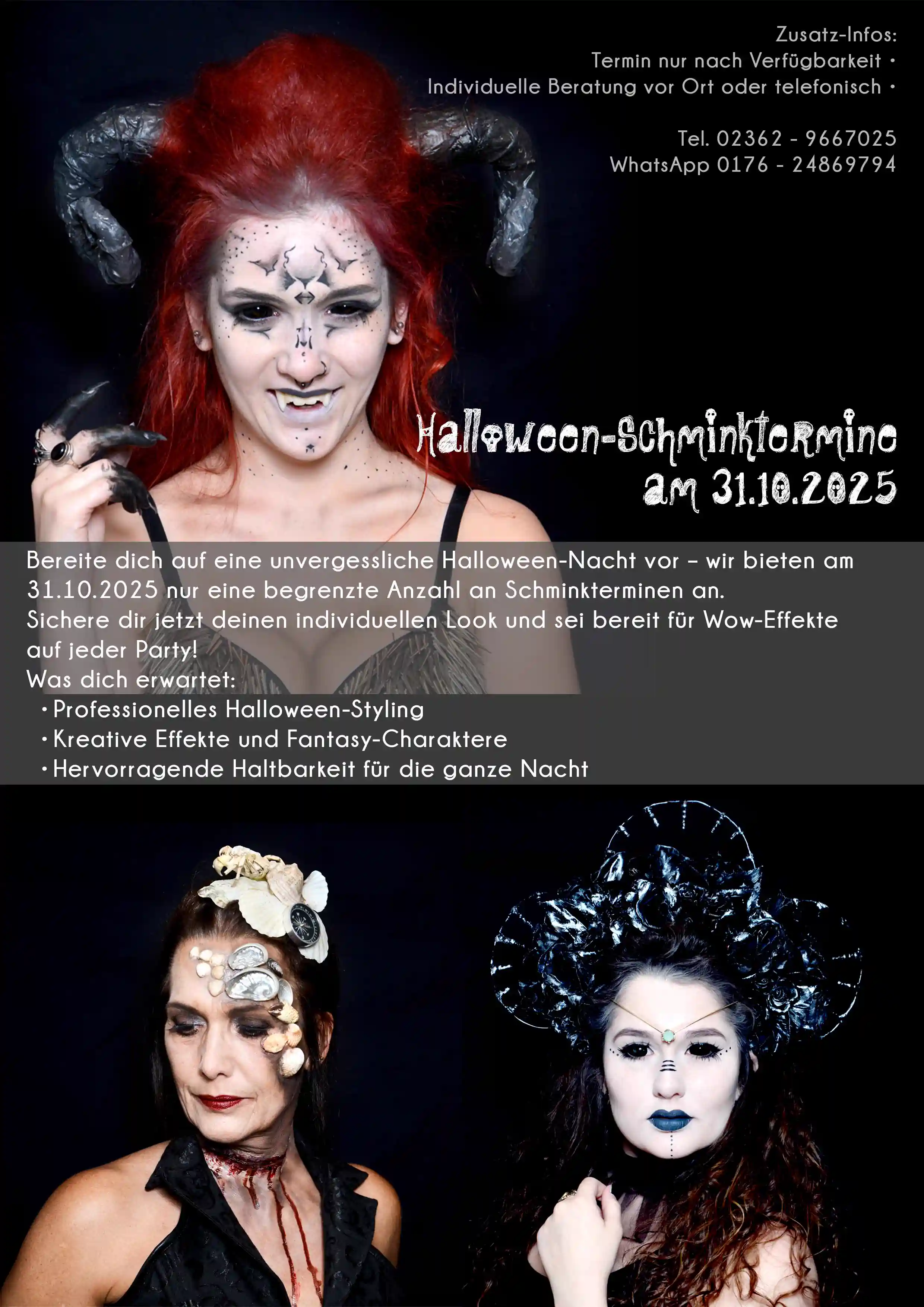 Professionelles Halloween Make-up Styling am 31.10.2025